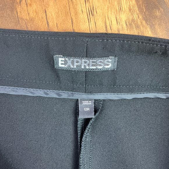 Express Womens Pants Black Leggings Side Lace Up Straight Leg Stretch 12 Regular - Picture 4 of 12